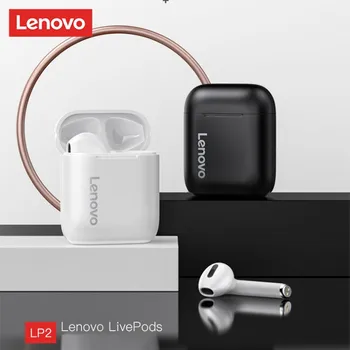Sākotnējā Lenovo LP2 TWS Bezvadu Austiņas Bluetooth 5.0 Dual Stereo Bass Touch Kontroli LP1 ATJAUNINĀTO VERSIJU ilgu laiku strādā