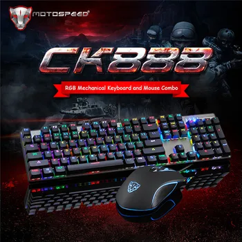 Sākotnējā Motospeed CK888 NKRO Zilā Maiņa 104Key Mechanical Gaming Keyboard un Mouse Combo Spēļu Komplekts Profesionālo Tastatūras