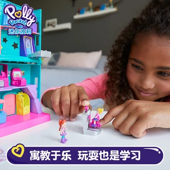 Sākotnējā Polly Pocket Veikalā Dārgumu Kaste Iepirkšanās Ainas Spēlēt Namā Leļļu Nami Meiteņu Rotaļlietas