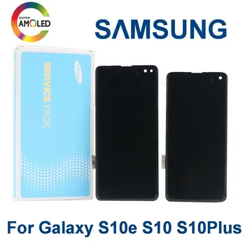 SĀKOTNĒJĀ SUPER AMOLED LCD SAMSUNG Galaxy S10e G970 S10 Displejs G973 S10 Plus G975 Touch Screen Digitizer Montāža Dead pixel