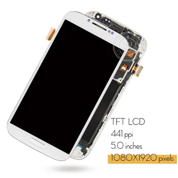 Sākotnējā/TFT Samsung Galaxy S4 LCD Displejs, Touch Screen Digitizer Par GT-i9505 i9500 i9505 i9506 i9515 i337 LCD Ar Rāmi