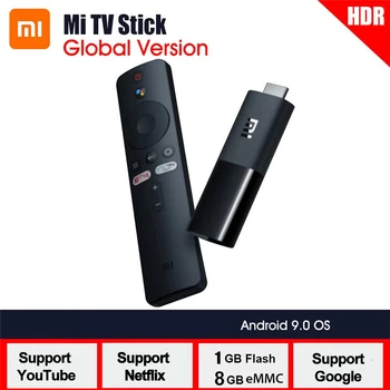 Sākotnējā Xiaomi Mi TV Stick Android TV 9.0 4 Core 1080P HD Audio Dekodēšana WiFi Google 1GB 8GB Netflix Smart TV Kastē Media Player