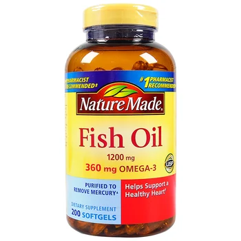 Sākotnējā Zivju Eļļa 1200 mg 360 mg omega-3 200pcs Bezmaksas piegāde