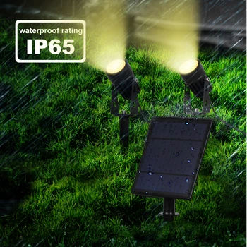 T-SAULLĒKTA Saules Gaismas LED Zaļā Ainava Lampas Divi Prožektori ar Saules Panelis Āra Dārza Gaismas Pagalmu Apdare IP65