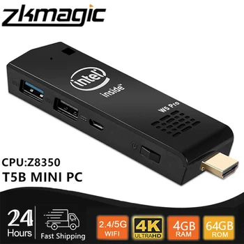 T5 Pro Intel Z8350 MINI-PC Windows 10 4K BT4.0 HD HTPC 2.4 G/5G Dual WiFi USB 3.0 Pocket PC Micro Stick WIFI Datoru Stick DATORU