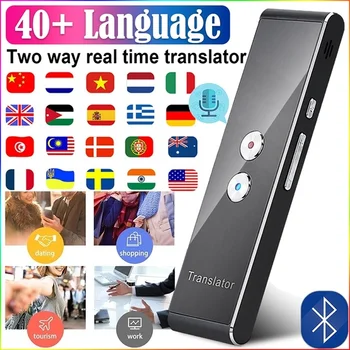 T8 tulkošanas ierīces Portatīvo Bezvadu Smart 40 Valodās, Tūlītēju Maršruta Balss Tulkotājs, tulkojums angļu valodā DHL