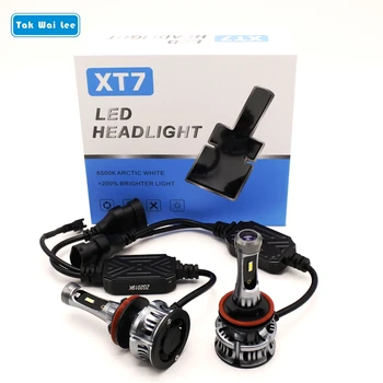 Tak Wai Lee 2X Auto Lukturu Spuldzes Stils XT7 60W 6500K H4, H7, H11 LED Hi/Lo Gaismas Priekšējie Miglas Lukturi Avots Ar Velna Acs Vasaras