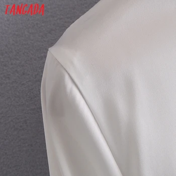 Tangada Sieviešu Retro Balts Kroku Kultūru Krekls ar garām Piedurknēm, Elegants Sieviešu Slim, Sexy Krekls Topi 3A26