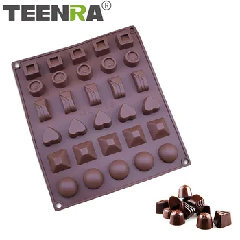 TEENRA 30 Silikona Šokolādes Pelējuma 3D Chocoalte Pelējuma Augļu Silikona Šokolādes Pelējuma Cepumu DIY Cepumu Pannas Cepšanas Trauku Bakeware