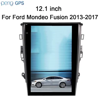 Tesla stila 12.1 collu Android 6.0 Automašīnas Radio, GPS Navigācija, Headunit Ford Mondeo Kodolsintēzes 2013. - 2017. Gadam Stereo Multivides Audio Kartes