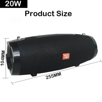 TG504 Bezvadu Bluetooth Skaļruni, Portatīvo Kolonnas Āra Ūdensizturīgs Skaļrunis 20W ar FM Stereo Surround Mūzikas Bass Subwoofer Box