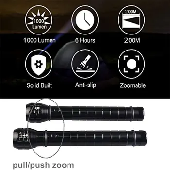 TMWT Alumīnija 5W LED Zoomable Baton Lāpu Gaismas 18650 vai 3 D Izmēra Baterijas Policijas Drošības Lukturīti Laternu auksti balta gaisma