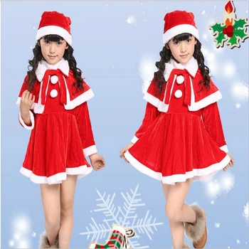 Toddler Bērniem, Baby Meitenes Loku Ziemassvētku Drēbes Kostīms Puse Kleitas+Cepure, Apģērbs Kokvilnas Sajaukta Sarkanā Kleitā komplekts dāvanas bērniem
