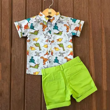 Toddler Bērniem, Bērnu Zēniem Vasaras Apģērbs T-krekls Topi+Bikses Uzvalks 2gab Apģērbu Komplekts