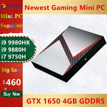 Toptop Jaunāko Spēļu Mini PC Core i9 9980HK i9 9880H i7 9750H Nvidia GTX 1650 4GB Spēli Desktop 2*DDR4 64GB Windows 10 4K DP, HDMI