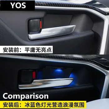 Toyota RAV4 2019 -2020 durvis, Dekoratīvās Lampas LED atmosfēru lampas 9W 5000K Zilā interjera jaunināt