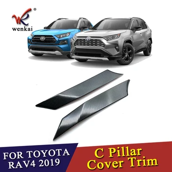 Toyota Rav4 Hibrīds (XA50) 2019 2020 Nerūsējošā tērauda, Oglekļa Šķiedras Stils Leņķis A Un C Pīlārs Logu Vāciņš Melns Aksesuāri