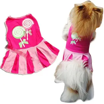 Transer Pet Kleita Candy Modelis Kucēns Suns, Suņu Apģērbs, Drēbes, Hoodies Svārki Kleita 3.12