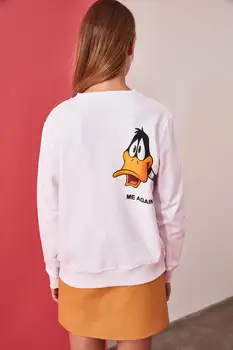 Trendyol Daffy Duck Licencēts Iespiesti Trikotāžas Krekls TWOAW21SW0508