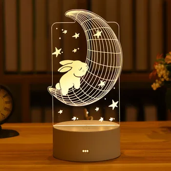 Trusis Lieldienu Rotājumi 3D Lampas Akrila LED Nakts Apgaismojums, Kāzu Dekorēšana Bērnu Dušas, Dzimšanas dienas Puse Valentīna San Valentin.