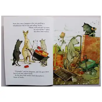 Trīs mazie Vilki un Big Bad Cūku Izglītības angļu Attēlu Mācību Grāmatu Kartes Stāstu Grāmata Par Bērnu Bērnu Bērniem Dāvanu