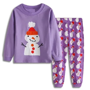 TUONXYE Bērnu Pidžamas Ziemassvētkos Santa Klauss ar Maisu Pidžamas Komplekts Bērniem Pijama Zēni Naktsveļu Kokvilnas garām Piedurknēm Sleepwear Uzvalks