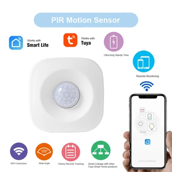 Tuya Smart Dzīves Smart Home Drošības Trauksmes Sistēma Wifi bezvadu PIR Kustības Sensoru Bezvadu Pasīvais Infrasarkano Signālu Detektoru, Apsardzes Signalizācija