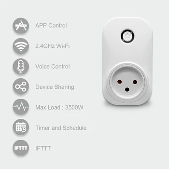 Tuya Smart Dzīves Wifi Ligzda Izraēla Kontaktdakša 16A APP Tālvadības pults Balss Kontroles ar Google Home Alexa Echo Slēdzis Ierīces