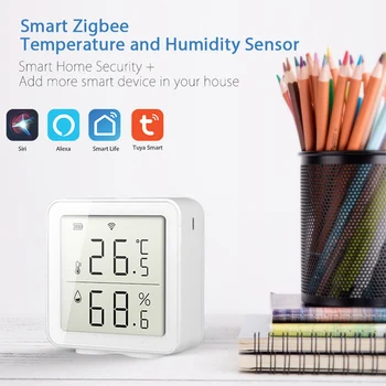 Tuya WIFI Temperatūras Un Mitruma Sensoru Iekštelpu Higrometru Termometrs Ar LCD Displeju, kas Strādā Ar Smart Life/Alexa, Google