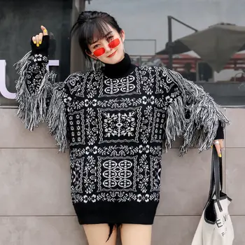 TVVOVVIN Pušķis Vintage Modelis Adīts Džemperis Lady Style Raibs Džemperis Elegants 2020. Gada Rudenī Korejas Modes Jauns Džemperis F612