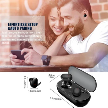 TWS Bezvadu Bluetooth Austiņas Sporta Portatīvo Bezvadu 5.0 Bluetooth Touch Earbuds 3D Stereo Skaņas Austiņas Ar Mikrofonu