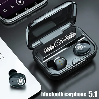 TWS Bluetooth 5.1 Bezvadu Austiņas Sporta Ūdensizturīgs Bluetooth Austiņas Touch Austiņas Bezvadu 9D Trokšņa Slāpēšanas Earbuds