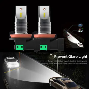 TXVSO8 2GAB H11 LED Auto Lukturu Spuldzes ar CSP Mikroshēmas-12V 30000LM Pāris 6000K led auto Spuldze 55W Spuldzes, Automašīnu Lukturis