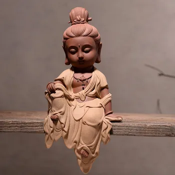 Tējas mājdzīvnieki Augstas kvalitātes Budas Guanyin dzīves telpu dekorēšana Zen Keramikas Mūks uzstādīt Jogas Mandala Tējnīcu Rotājumi Ziemassvētku Dāvanu
