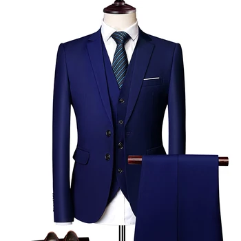 Tērps atbilstu vīriešu 2020. gadā-pavasarī un rudenī high-end pielāgotus biznesa bleizeri trīs-gabalu / Slim liela izmēra. multi-krāsu boutique uzvalks