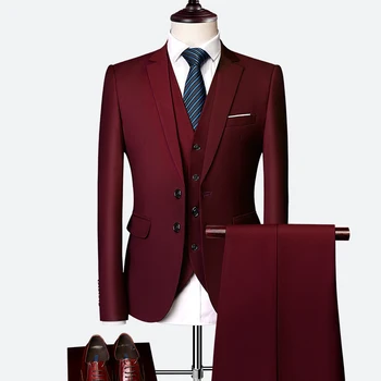 Tērps atbilstu vīriešu 2020. gadā-pavasarī un rudenī high-end pielāgotus biznesa bleizeri trīs-gabalu / Slim liela izmēra. multi-krāsu boutique uzvalks