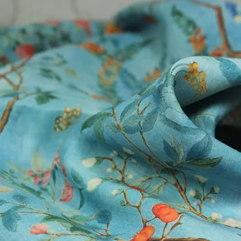 Tīra Rāmijas Drukas materiāls Augstas skaits augsta blīvuma smalka kleita kleita jaka auduma kleita Vasaras audums
