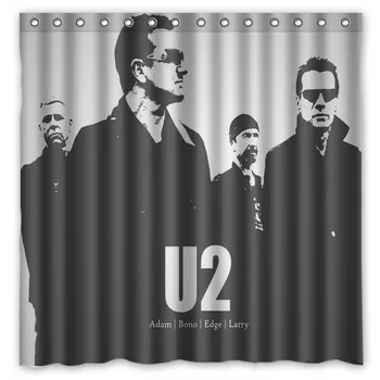 U2 Rokgrupa Modelis Radošo Vannu, Dušu Aizkariem, Vannas istabas Ūdensizturīgu Poliestera Audumu, Dušas Aizkars 180x180cm