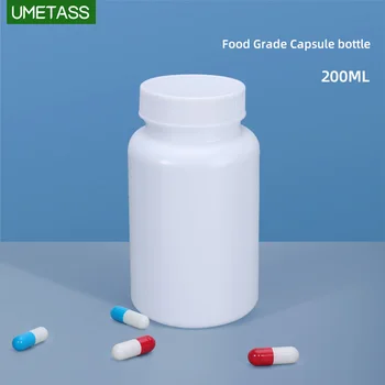 UMETASS Sabiezēt 200ML Pill Pudeles Cieta viela Pulveris Medicīna Tableti Reaģenta tvertnē, uztura Bagātinātāji, Vitamīni un Zāles, 50GAB/daudz