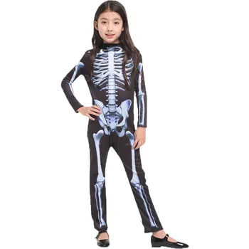 Umorden Halloween Karnevāla Kostīms Puse Ģimenes Baiso Dēmonu Velns Galvaskausa Skelets Kostīmi Jumpsuit par Vīriešiem, Sievietēm, Bērniem, Zēns Meitene