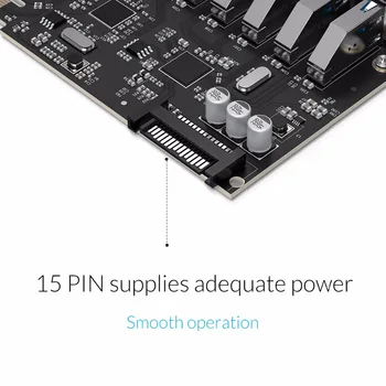 USB 3.0 7) Ostas PCI-E Express Card Sata līdz 15 Pin ātrgaitas Extender Kartes Adapteris Strāvas Savienotājs