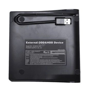 USB 3.0 Mobilo Ārējo Lietu Par 12.7 mm SATA CD, DVD, BD-ROM, BD-RE Disks BK Noderīgi