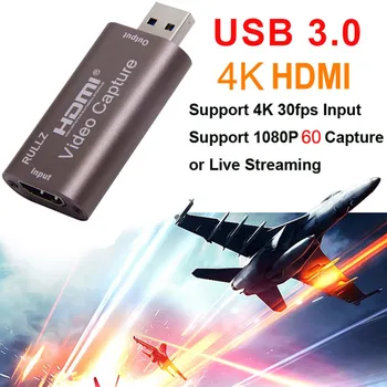 USB 3.0 Video capture karte, usb 3 4K HDMI ievadi Spēle Ieraksta Ailē Datoru Youtube OBS Tiešraidi Raidījums
