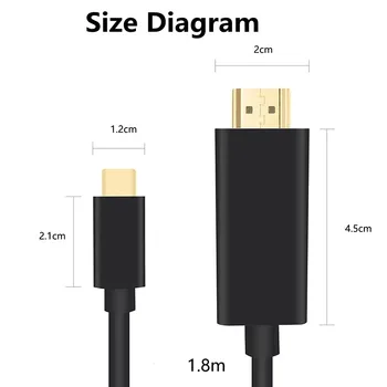 USB C HDMI Kabeli, CableCreation 6 PĒDĀM USB C Tipa HDMI Kabeli, Savietojams ar MacBook Pro 2019/2018, MacBook Air/iPad Pro