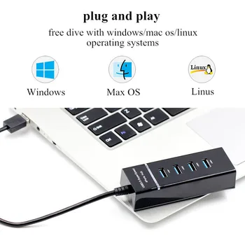 USB C HUB 3.0 3.1 Vairāku Tipu-C 4 Port LED MacBook Air, Pro Datora, DATORU, Notebook, Klēpjdatoru Piederumi OTG Adapteri Sadalītājs