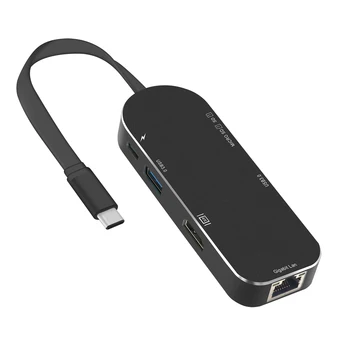 USB C Tipa HDMI 4K Gigabit Ethernet RJ45 Adapteri USB-C Tips-C Hub SD TF Karšu Lasītājs USB 3.0 PD Portu MacBook Air, Pro 2018