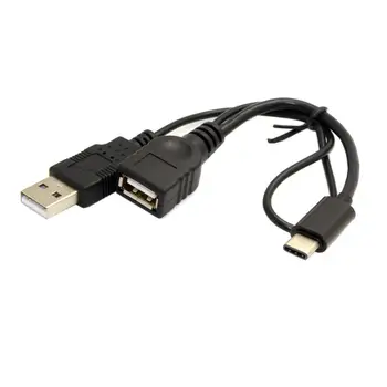 USB-C Tips-C USB 3.1 USB 2.0 Sieviešu OTG Kabeli ar Jaudu Mobilo Telefonu un Jauns Macbook Pro