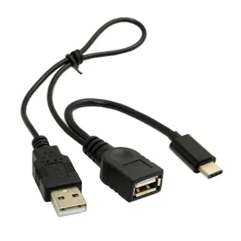 USB-C Tips-C USB 3.1 USB 2.0 Sieviešu OTG Kabeli ar Jaudu Mobilo Telefonu un Jauns Macbook Pro