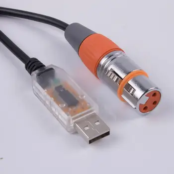 USB, lai DMX Saskarnes Adaptera Kabeli 3/6 /10/ 12ft Garums Skatuves Gaismas PC DMX512 Kontrolieri Reostats DMX USB Signāla Pārveidošanas Kabelis