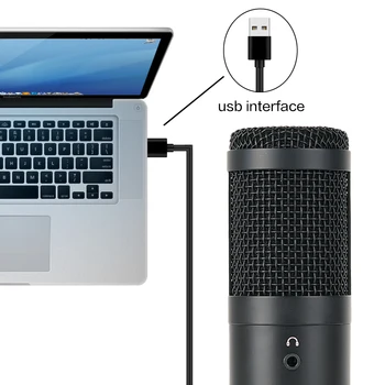 USB mikrofons kondensatora datoru microfono condensador PC Youtube studijas ieraksta interneta sanāksmē dziedāšanas YR04